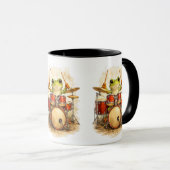 Cute Frog Drummer - Funny Animal Music Mug マグカップ (正面右)