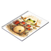 Cute Frog Drummer Notebook – Music Journal ノートブック (左側)
