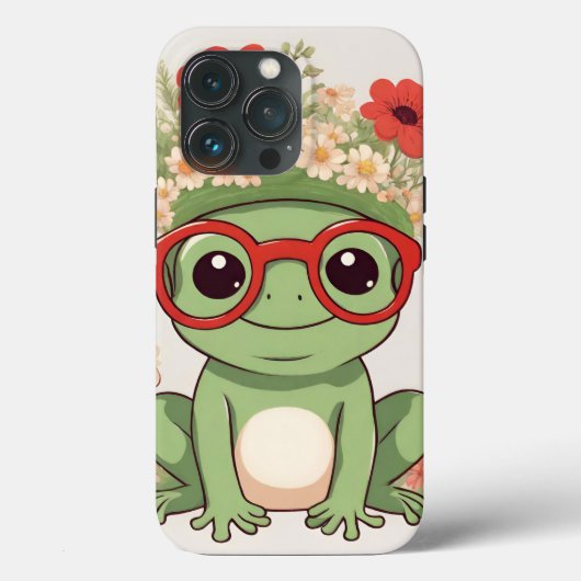 Cute Frog Flower Headband Case-Mate iPhoneケース (裏面)
