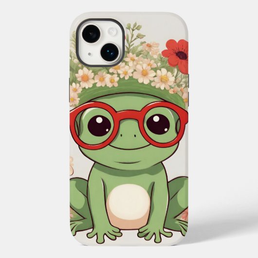 Cute Frog Flower Headband Case-Mate iPhoneケース (裏面)
