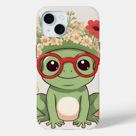 Cute Frog Flower Headband Case-Mate iPhoneケース (裏面)