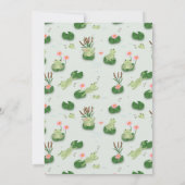 Cute Frog Hop Hop Hooray Mushroom Floral Birthday 招待状 (裏面)