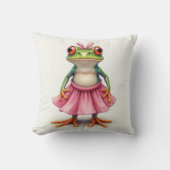 Cute Frog in Pink クッション (正面)
