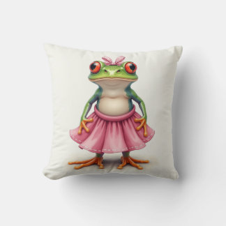 Cute Frog in Pink クッション