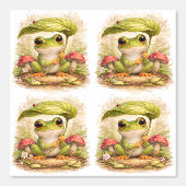 Cute Frog Leaf Umbrella Pattern Wallpaper 壁紙 (正面)