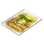 Cute Frog Leaf Umbrella Spiral Notebook ノートブック (左側)