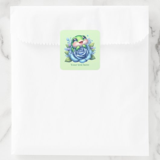 Cute frog lovers customizable  スクエアシール (バッグ)