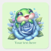 Cute frog lovers customizable スクエアシール (正面)