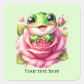 Cute frog lovers customizable  スクエアシール (正面)