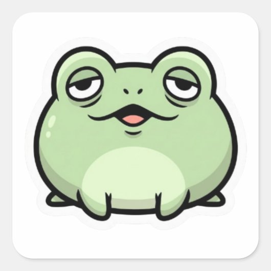 Cute Frog Meme Sticker | Funny Aesthetic Frog |  スクエアシール (正面)