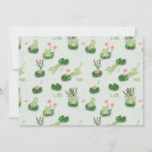 Cute Frog Party Hat Kids First 1st Birthday Photo 招待状 (裏面)