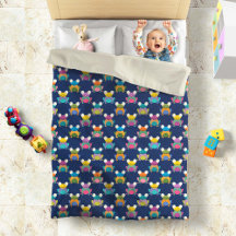 Cute Frog Pattern on Blue