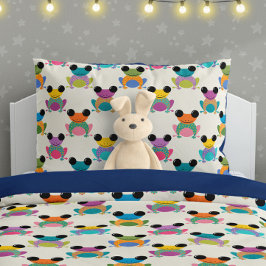 Cute Frog Pattern on Cream 枕カバー