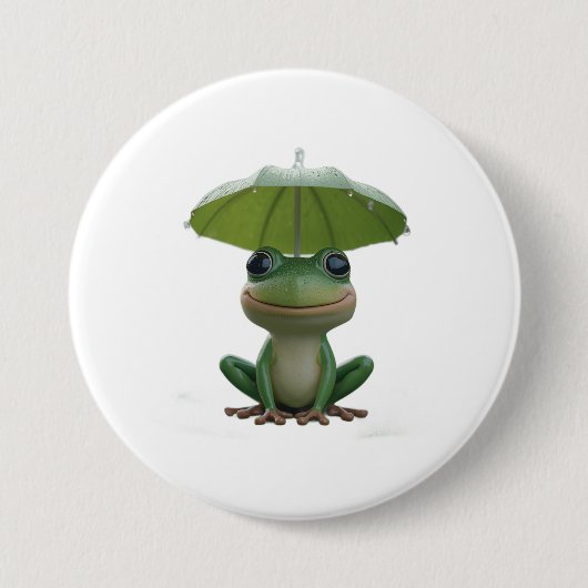 Cute Frog Pin for Kids – Funny Frog Button Badge 缶バッジ (正面)