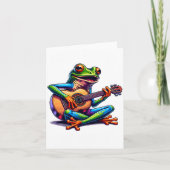 Cute Frog Playing A Guitar Dont Worry Be Hoppy _1  カード (正面)