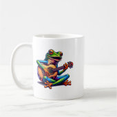 Cute Frog Playing A Guitar Dont Worry Be Hoppy _1  コーヒーマグカップ (左)