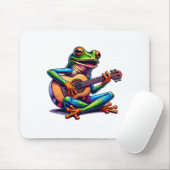 Cute Frog Playing A Guitar Dont Worry Be Hoppy _1  マウスパッド (マウス)