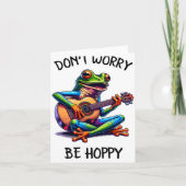 Cute Frog Playing A Guitar Dont Worry Be Hoppy _2  カード (正面)