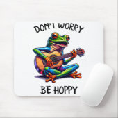 Cute Frog Playing A Guitar Dont Worry Be Hoppy _2  マウスパッド (マウス)