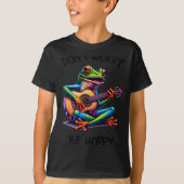 Cute Frog Playing A Guitar Dont Worry Be Hoppy _2 Tシャツ (正面)