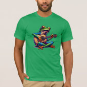 Cute Frog Playing a Guitar Tシャツ (正面)
