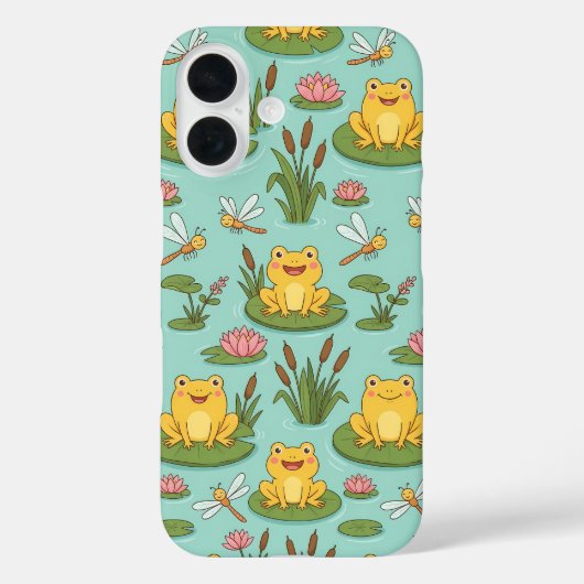 Cute Frog Pond Pattern Case-Mate iPhoneケース (裏面)