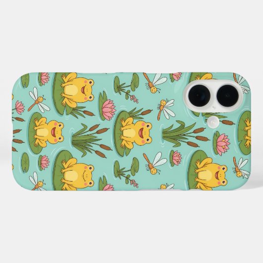 Cute Frog Pond Pattern Case-Mate iPhoneケース (裏面 (横))