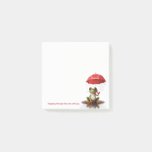 Cute Frog Post-It Notes – Rainy Day Joy ポストイット (正面)
