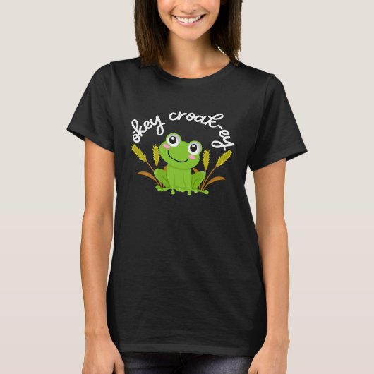 Cute Frog Pun Okey Croak Ey For Frog  Boys and Gir Tシャツ (正面)