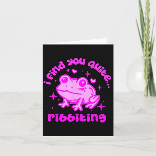 Cute Frog Pun Ribbiting Frog Lovers Quote Design  カード (正面)