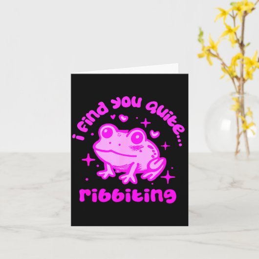 Cute Frog Pun Ribbiting Frog Lovers Quote Design  カード (黄色い花)