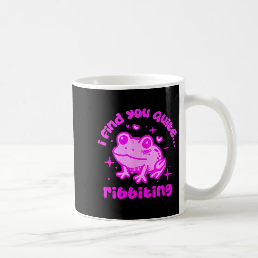 Cute Frog Pun Ribbiting Frog Lovers Quote Design コーヒーマグカップ (右)