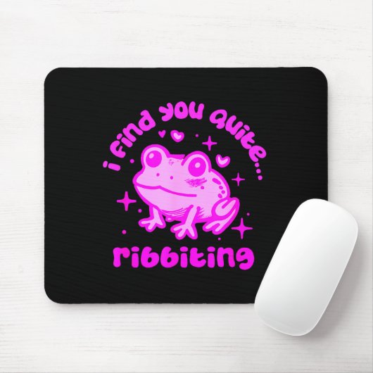 Cute Frog Pun Ribbiting Frog Lovers Quote Design マウスパッド (マウス)