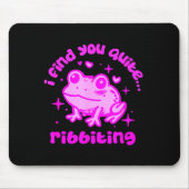 Cute Frog Pun Ribbiting Frog Lovers Quote Design マウスパッド (正面)