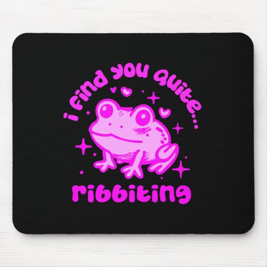 Cute Frog Pun Ribbiting Frog Lovers Quote Design P マウスパッド (正面)