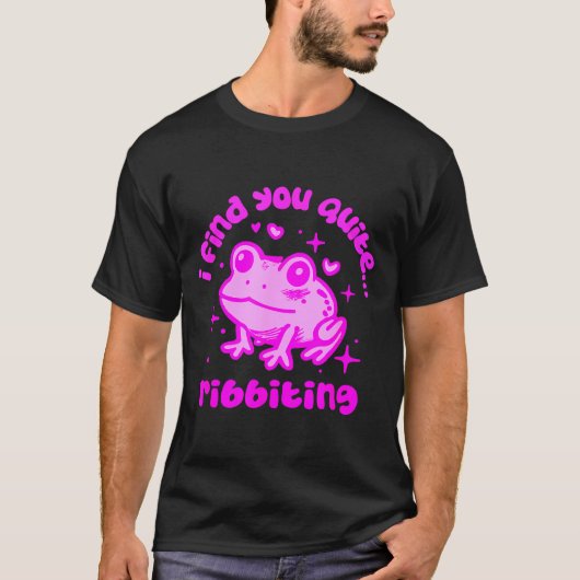 Cute Frog Pun Ribbiting Frog Lovers Quote Design  Tシャツ (正面)