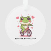 Cute Frog Riding Bicycle | Funny Frog Lover Gift オーナメント (裏面)