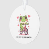 Cute Frog Riding Bicycle | Funny Frog Lover Gift オーナメント (正面)