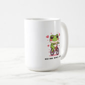 Cute Frog Riding Bicycle | Funny Frog Lover Gift コーヒーマグカップ (正面右)