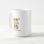 Cute Frog Riding Bicycle | Funny Frog Lover Gift コーヒーマグカップ (正面左)