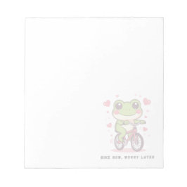 Cute Frog Riding Bicycle | Funny Frog Lover Gift ノートパッド