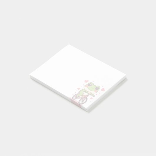 Cute Frog Riding Bicycle | Funny Frog Lover Gift ポストイット (アングル)