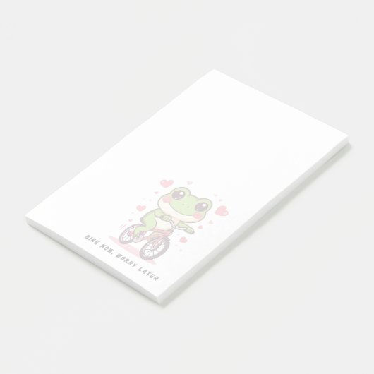 Cute Frog Riding Bicycle | Funny Frog Lover Gift ポストイット (アングル)