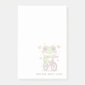 Cute Frog Riding Bicycle | Funny Frog Lover Gift ポストイット (正面)