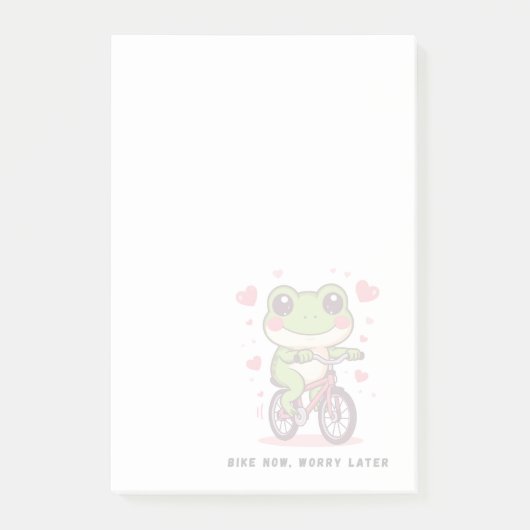 Cute Frog Riding Bicycle | Funny Frog Lover Gift ポストイット (正面)