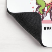 Cute Frog Riding Bicycle | Funny Frog Lover Gift マウスパッド (コーナー)