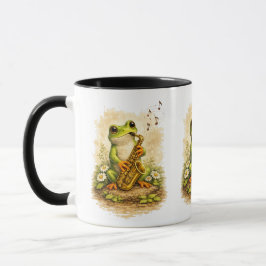 Cute Frog Saxophone Mug – Adorable Music Frog マグカップ