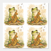 Cute Frog Saxophone Pattern Wallpaper Kids 壁紙 (正面)
