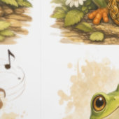 Cute Frog Saxophone Pattern Wallpaper Kids 壁紙 (縫い目)