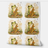 Cute Frog Saxophone Pattern Wallpaper Kids 壁紙 (ほどく)